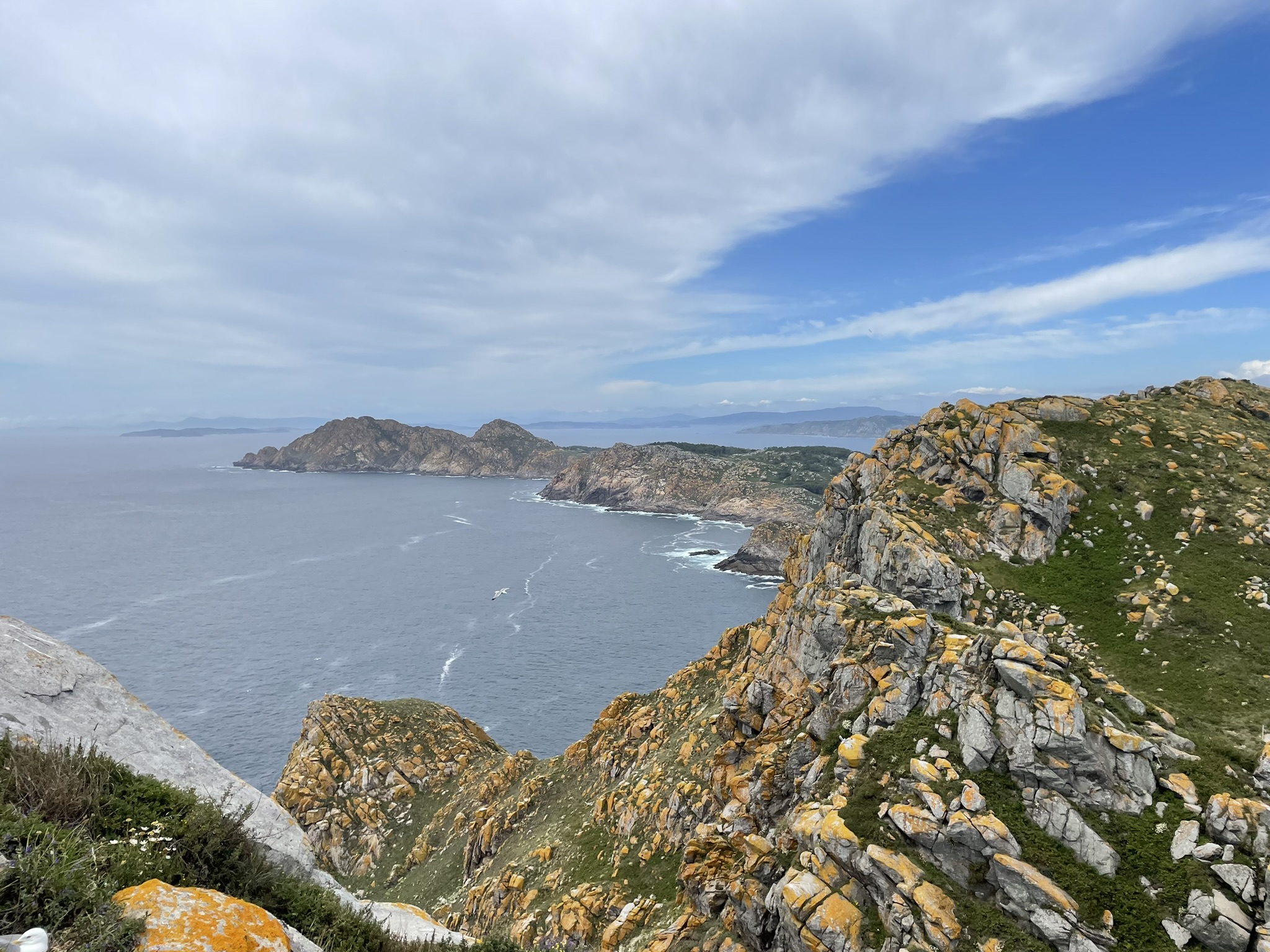 Vistas de las islas cies desde la cima en vigo