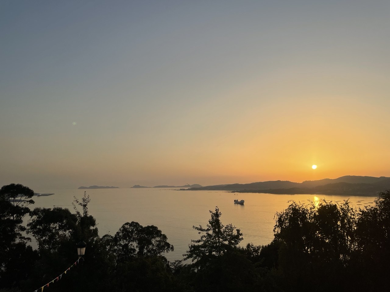 Mirador de Teis al atardecer en Vigo