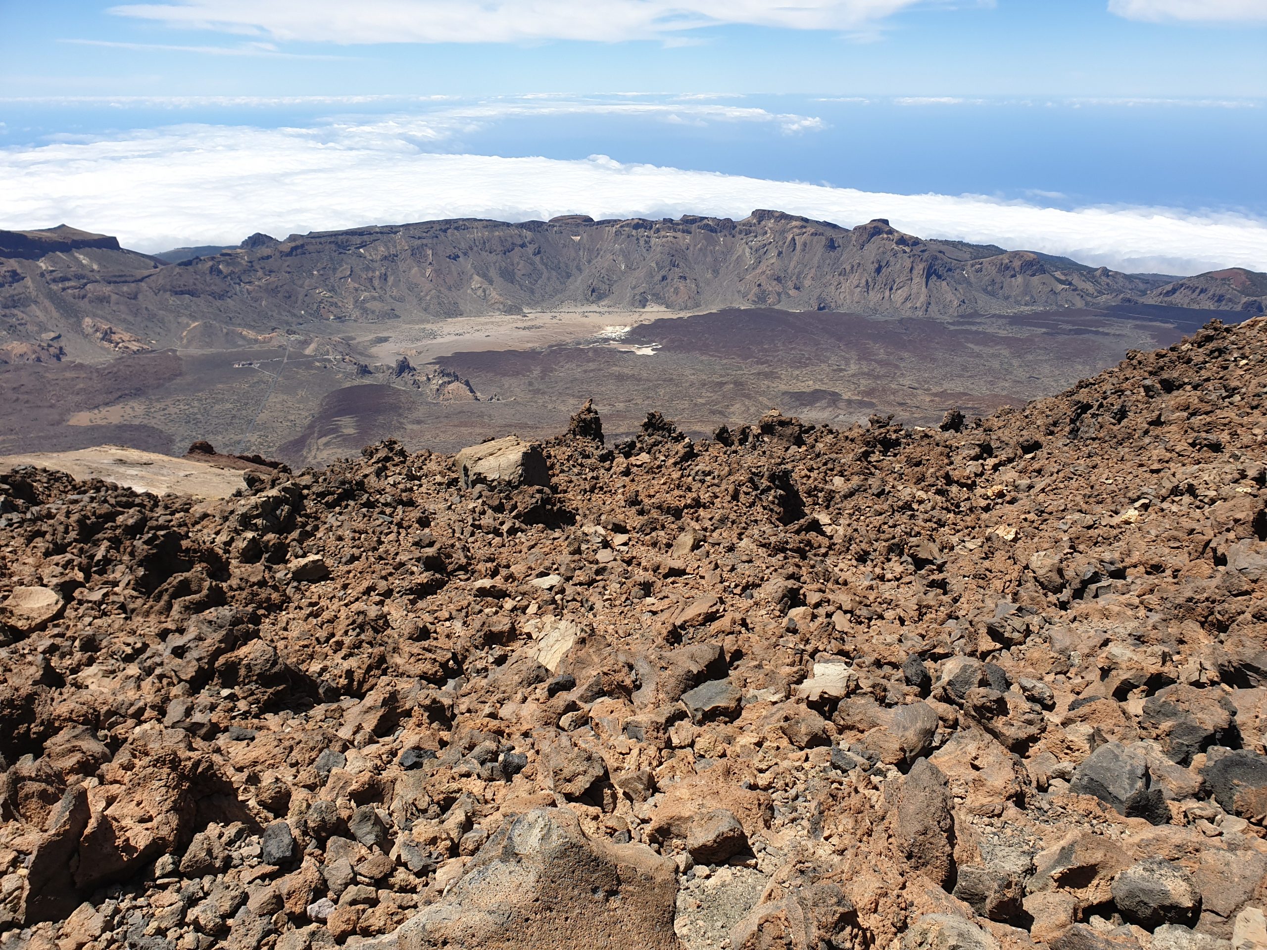 Vistas desde la cima del teide tenerife