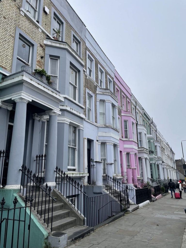 Casas de colores en Notting Hill Londres