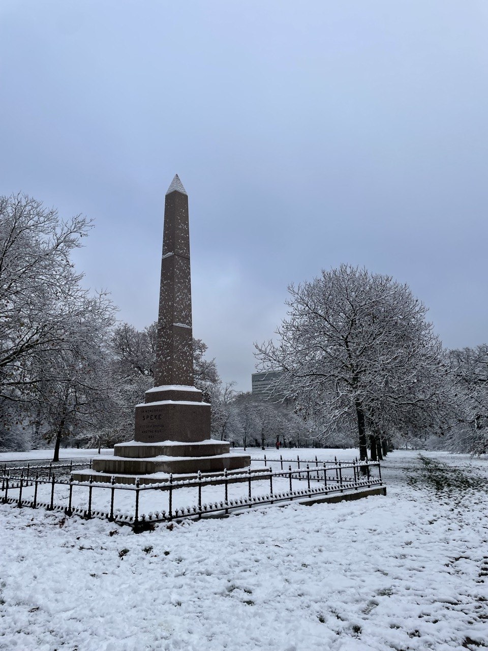Hyde park nevado en invierno y Navidad